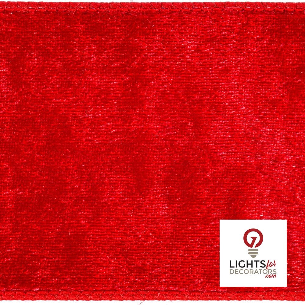 4" Ribbon - Velvet Luster - 10 Yard Roll - Red — alternate view