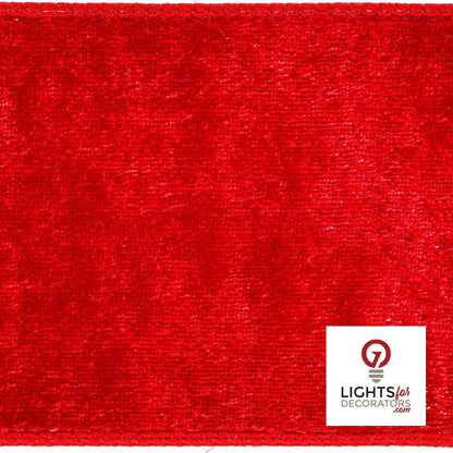 4" Ribbon - Velvet Luster - 10 Yard Roll - Red — alternate view