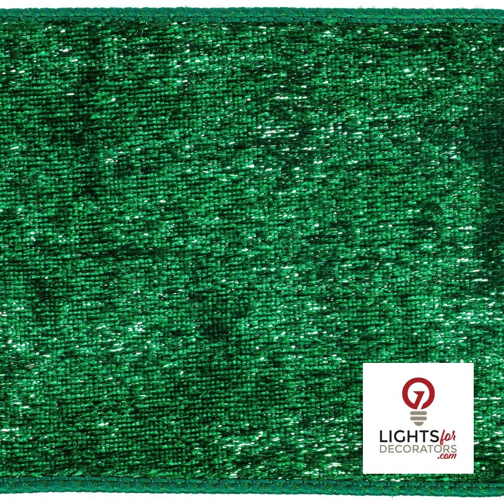 4" Ribbon - Velvet Luster - 10 Yard Roll - Emerald — alternate view