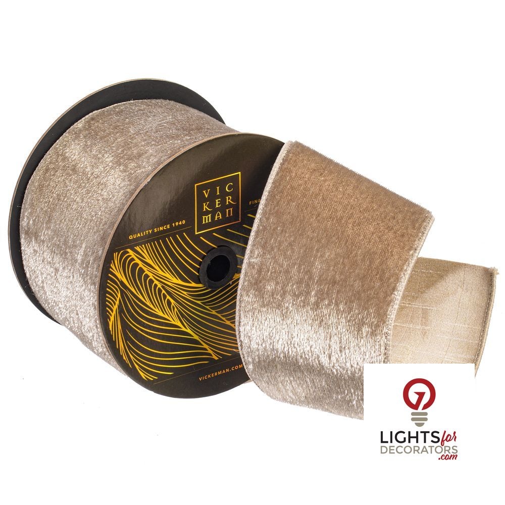 4" Ribbon - Velvet Luster - 10 Yard Roll - Pewter