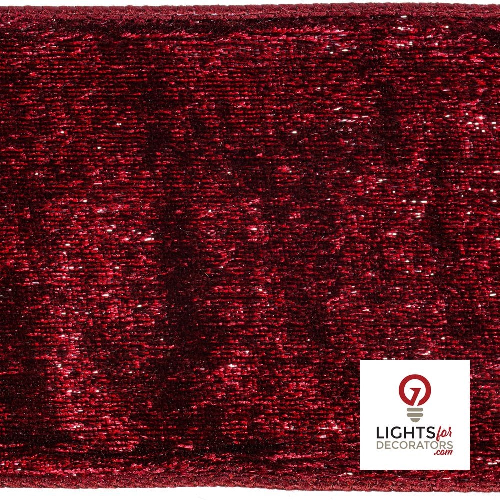4" Ribbon - Velvet Luster - 10 Yard Roll - Burgundy — alternate view