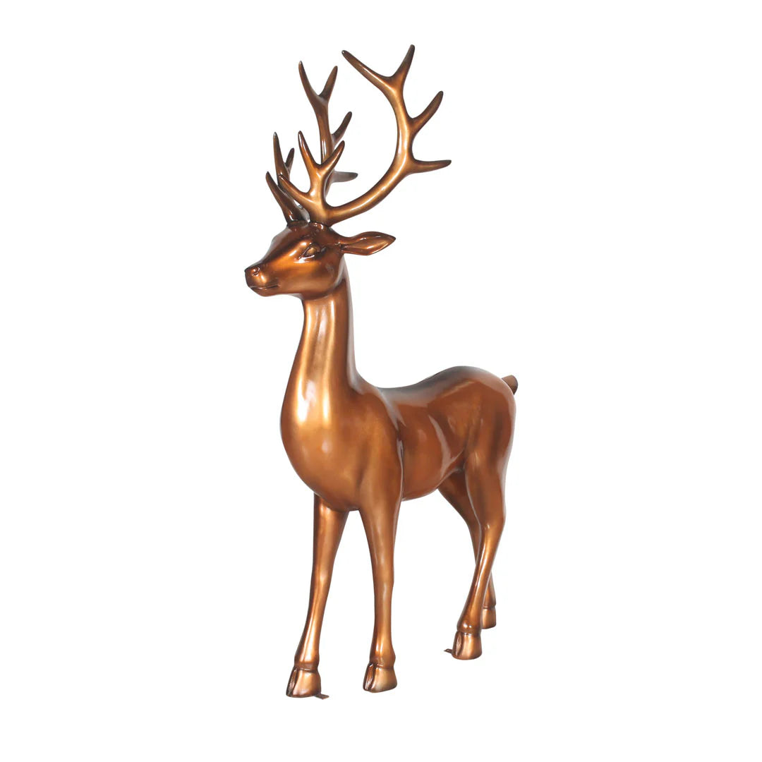6' Elegant Standing Deer Resin Display - Copper Copper — view 1