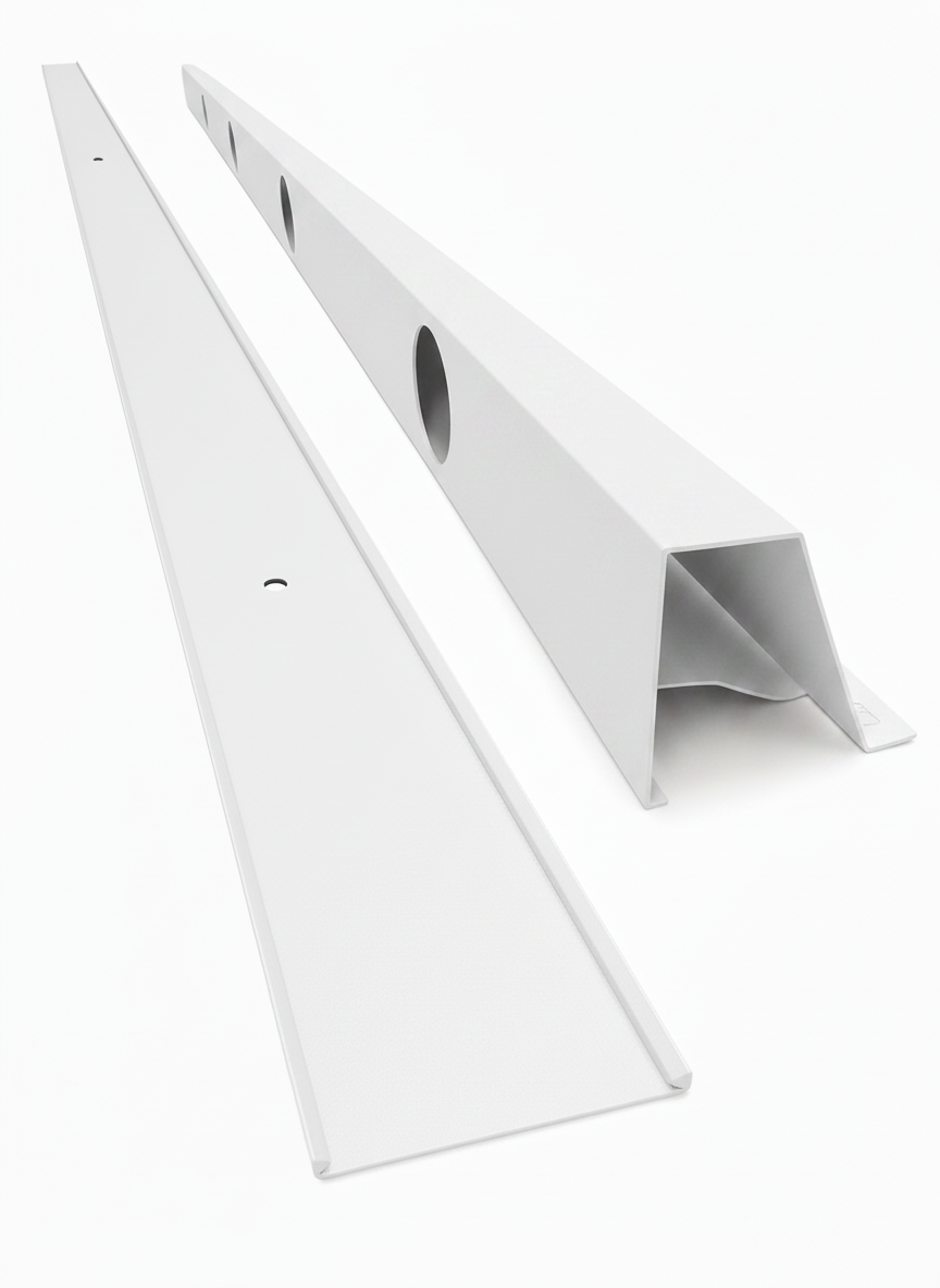 OMNI 90 Degree Parapet Track - 2 Piece - 40" - White Aluminum — view 1