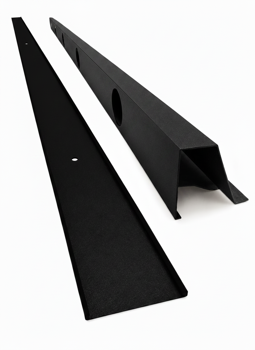 OMNI 90 Degree Parapet Track - 2 Piece - 40" - Black Aluminum — view 1