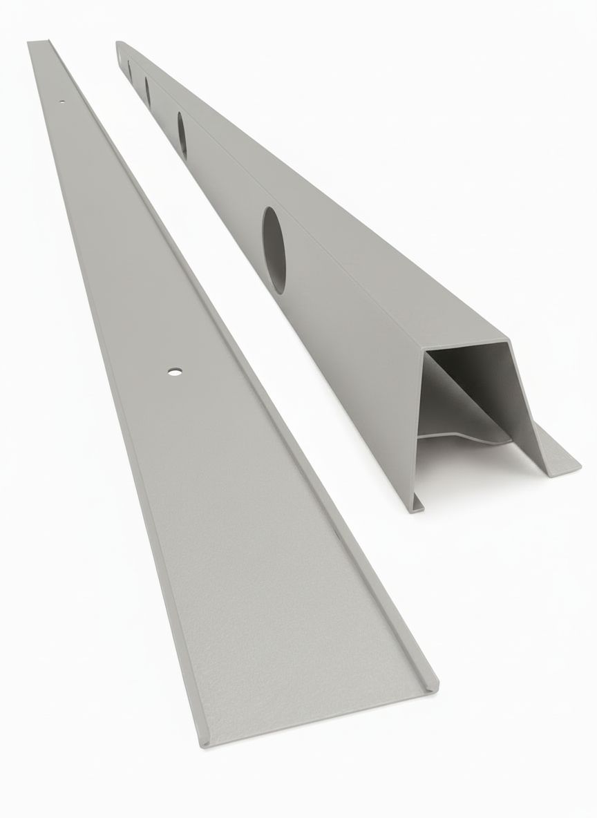OMNI 90 Degree Parapet Track - 2 Piece - 40" - Grey Aluminum — view 1