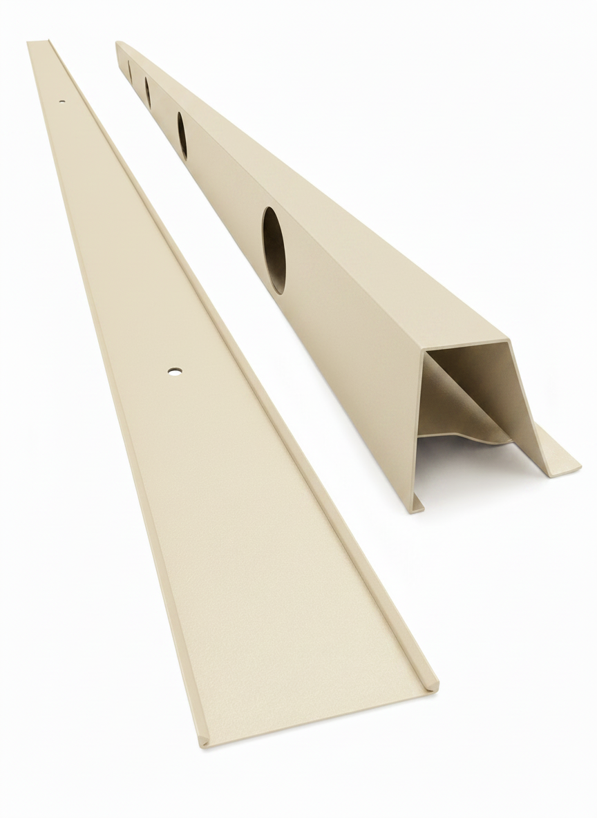 OMNI 90 Degree Parapet Track - 2 piece - 40" - Cream Aluminum