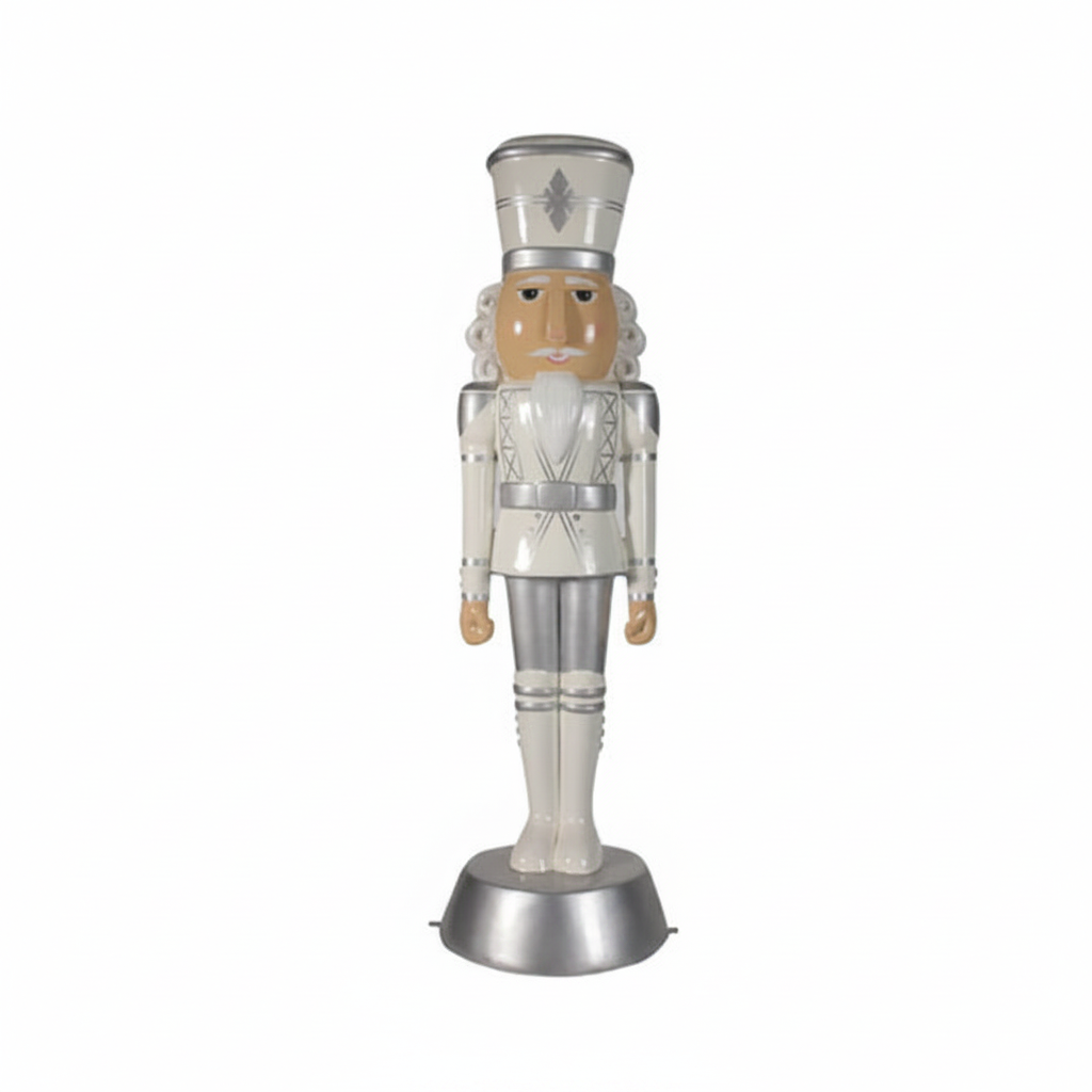 6' Nutcracker Resin Display - White / Silver 6'- White / Silver- Noble — view 1