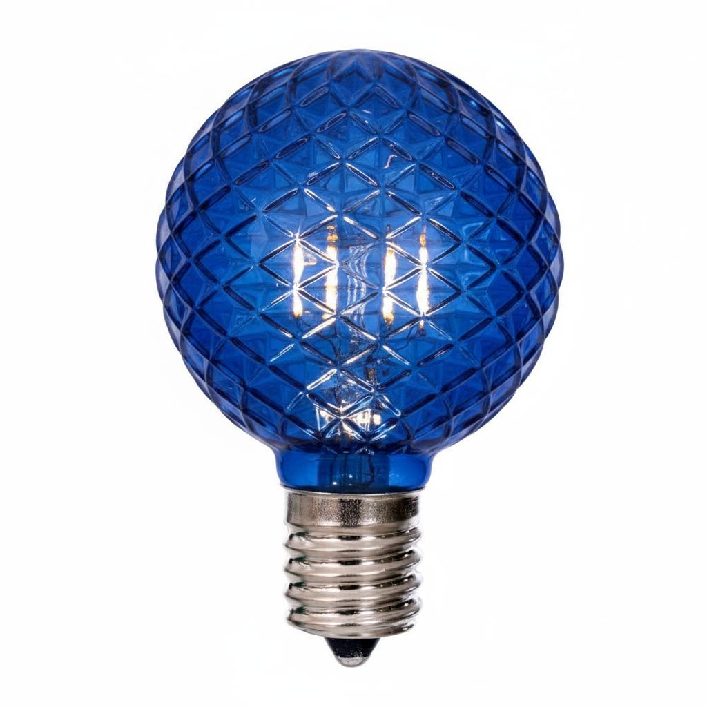 LED G50 Faceted Bulb - BLUE Blue — view 1