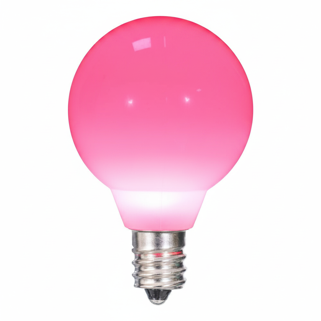 Pink LED G40 - Ceramic Smooth Bulb - Steady Pink — view 1
