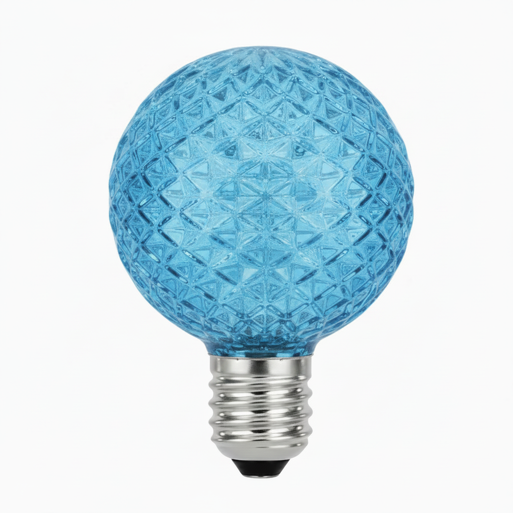 Teal LED G40 - TrueLit Pro Faceted Bulb Teal — view 1