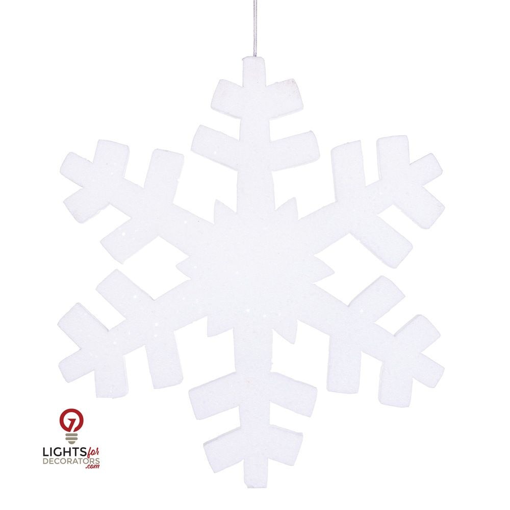 14" Outdoor Glitter Snowflake Ornament - White White- 18" — view 1