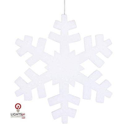 14" Outdoor Glitter Snowflake Ornament - White White- 18" — view 1