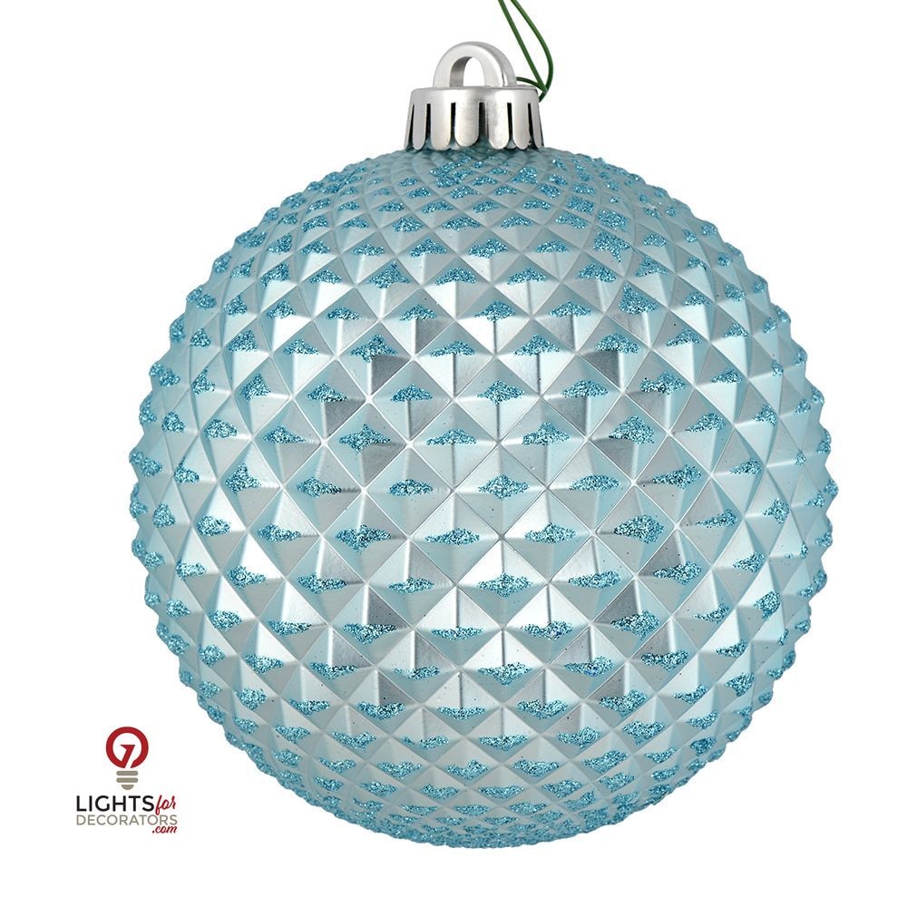 2.75" Durian Glitter Ball Ornament - Baby Blue - Set of 12 Baby Blue — view 1