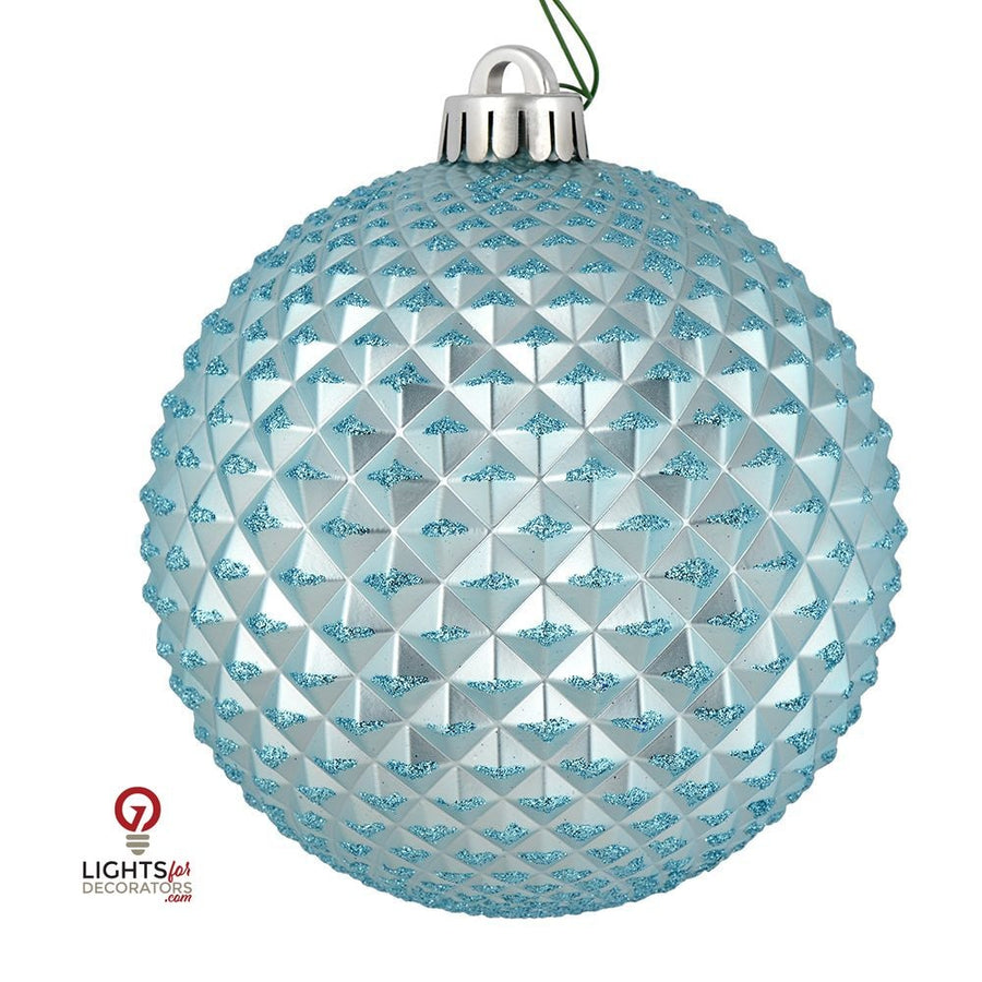 2.75" Durian Glitter Ball Ornament - Baby Blue - Set of 12