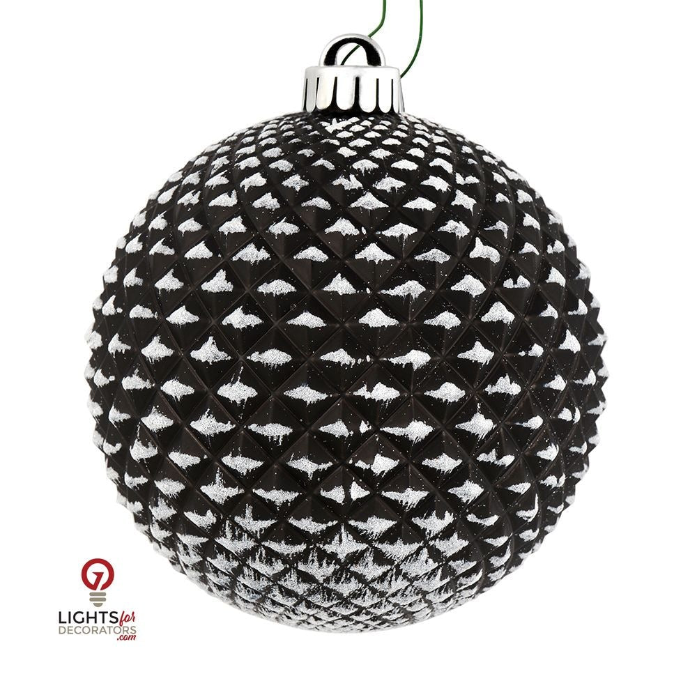 2.75" Durian Glitter Ball Ornament - Black - Set of 12 Black — view 1
