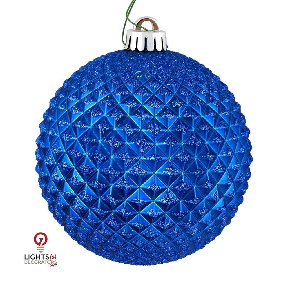 2.75" Durian Glitter Ball Ornament - Blue - Set of 12 Blue — view 1