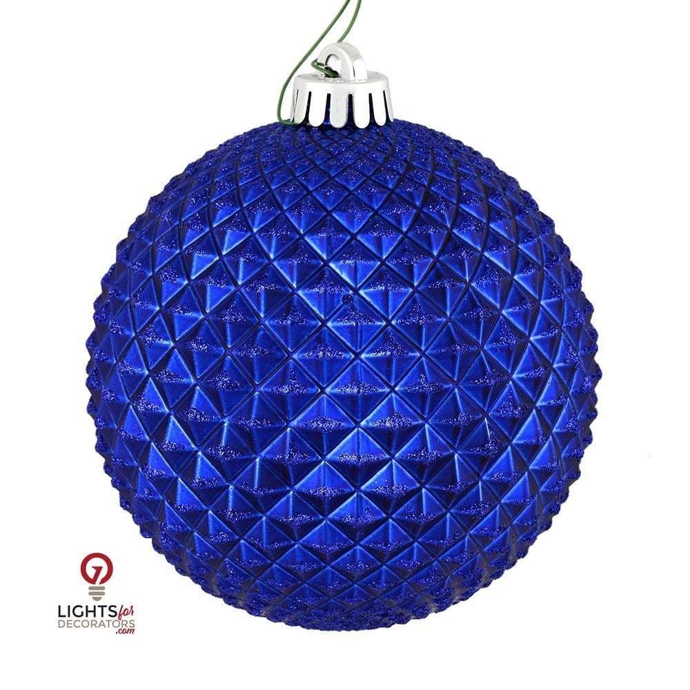 2.75" Durian Glitter Ball Ornament - Cobalt Blue - Set of 12 Cobalt Blue — view 1