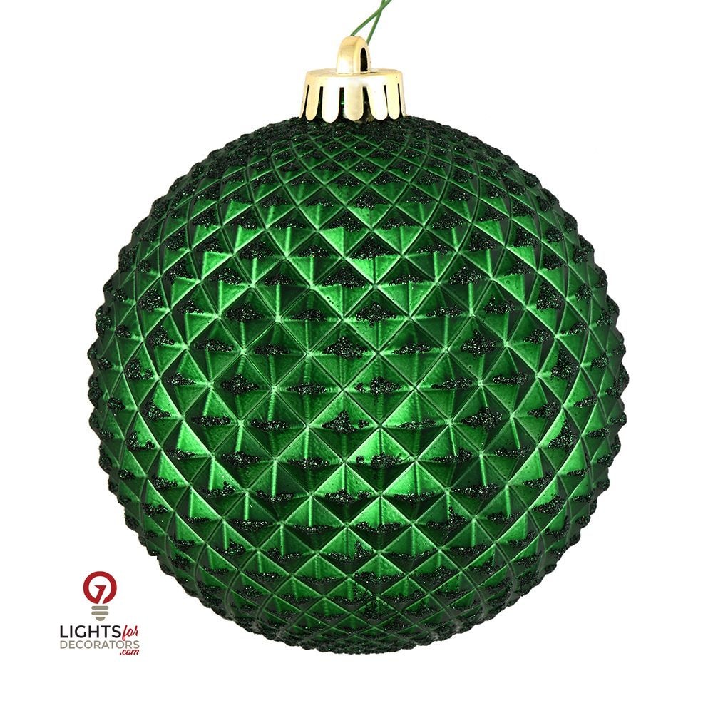 2.75" Durian Glitter Ball Ornament - Emerald - Set of 12 Emerald — view 1