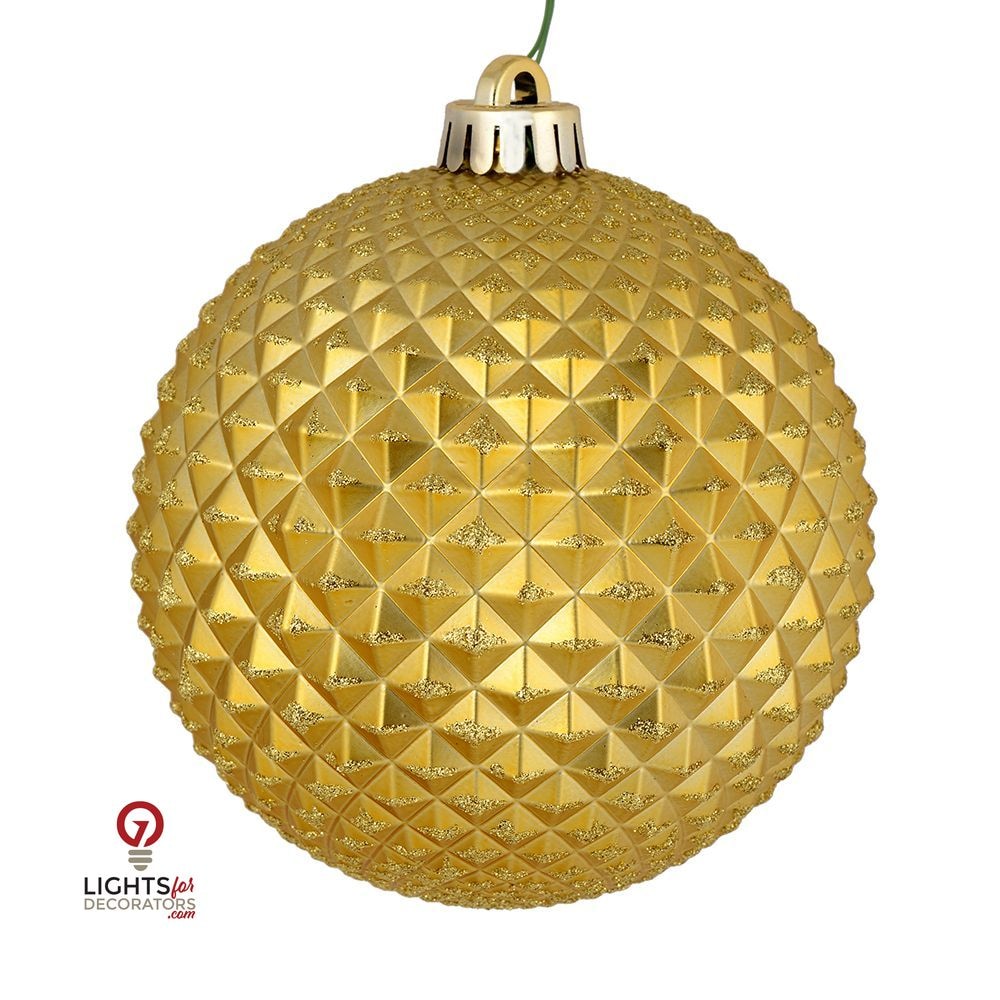 2.75" Durian Glitter Ball Ornament - Gold - Set of 12 Gold — view 1