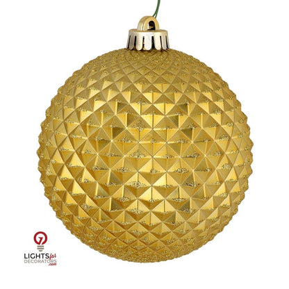 2.75" Durian Glitter Ball Ornament - Gold - Set of 12 Gold — view 1