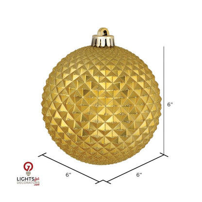 2.75" Durian Glitter Ball Ornament - Gold - Set of 12 Gold — view 2