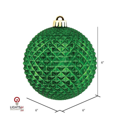 2.75" Durian Glitter Ball Ornament - Green - Set of 12 Green — view 2