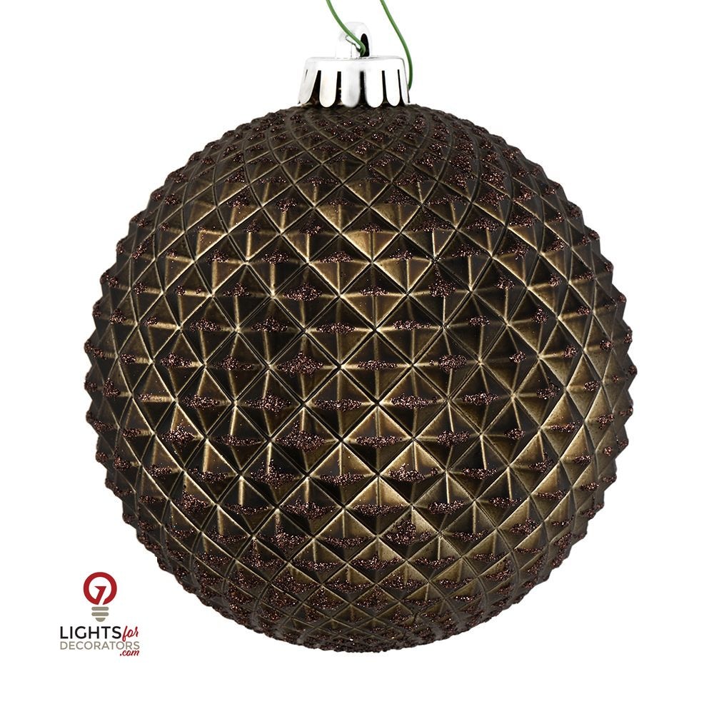 2.75" Durian Glitter Ball Ornament - Gunmetal - Set of 12 Gunmetal — view 1