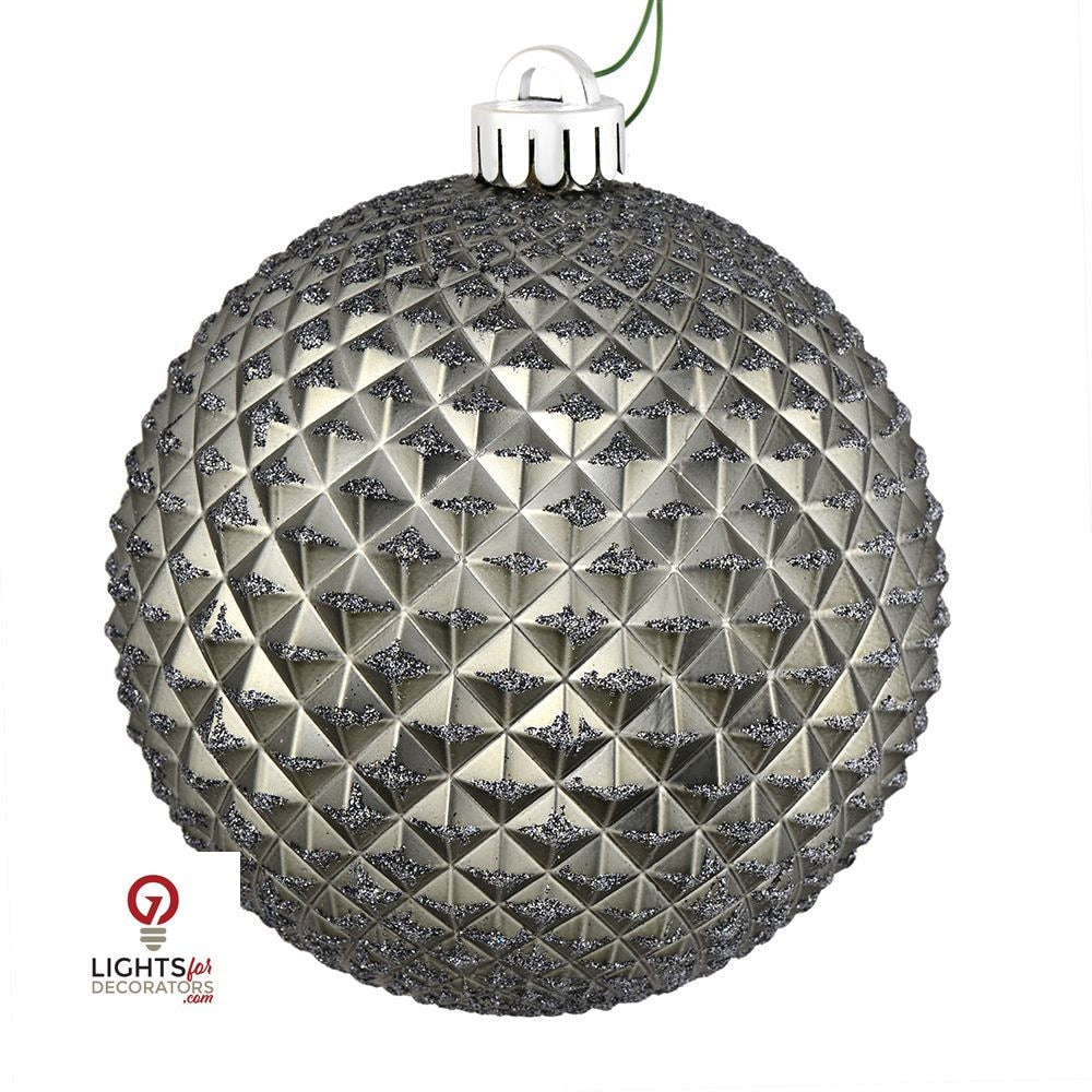2.75" Durian Glitter Ball Ornament - Limestone - Set of 12 Limestone — view 1