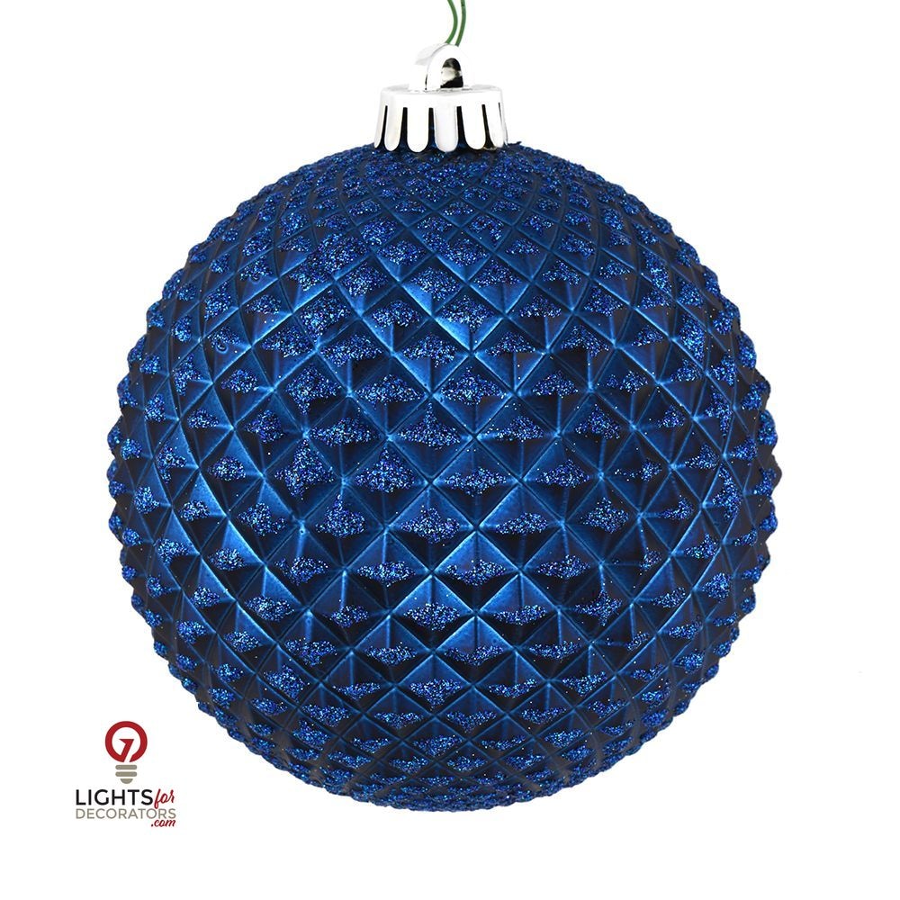 2.75" Durian Glitter Ball Ornament - Midnight Blue - Set of 12 Midnight Blue — view 1