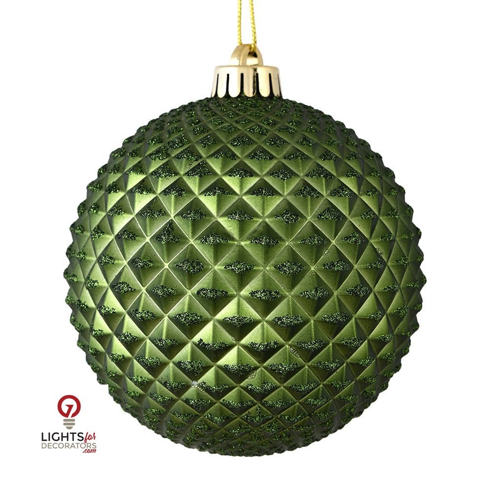 2.75" Durian Glitter Ball Ornament - Moss Green - Set of 12 Moss Green — view 1