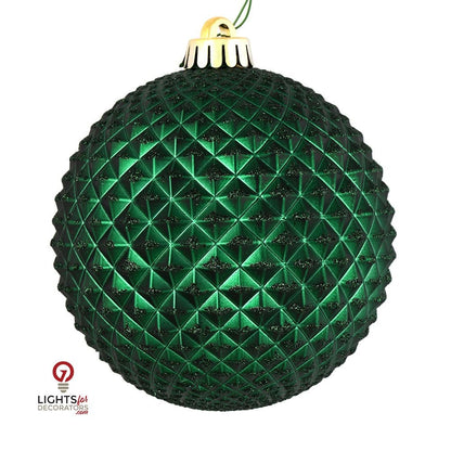 2.75" Durian Glitter Ball Ornament - Midnight Green - Set of 12 Midnight Green — view 1