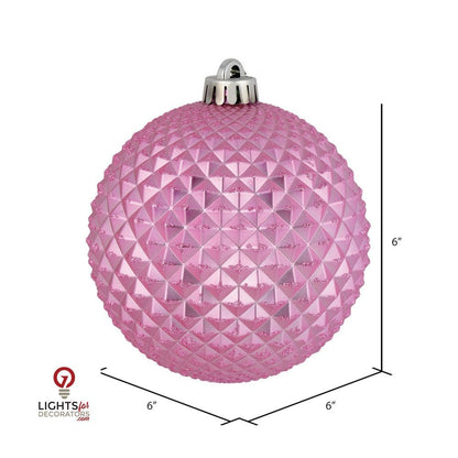 2.75" Durian Glitter Ball Ornament - Pink - Set of 12 Pink — view 2
