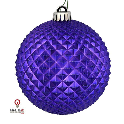 2.75" Durian Glitter Ball Ornament - Purple - Set of 12 Purple — view 1