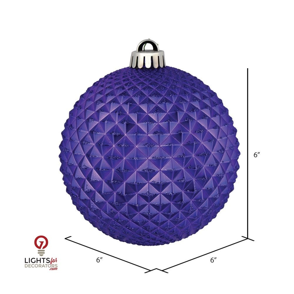 2.75" Durian Glitter Ball Ornament - Purple - Set of 12 Purple — view 2