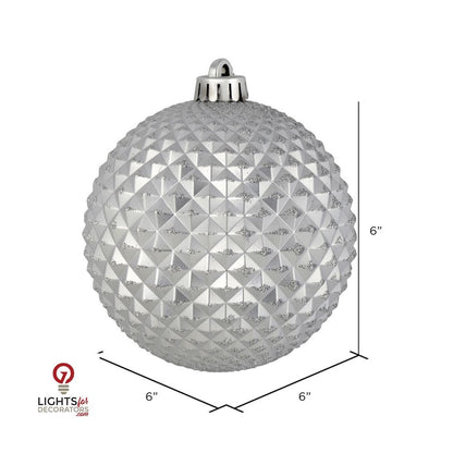2.75" Durian Glitter Ball Ornament - Silver - Set of 12 Silver — view 2