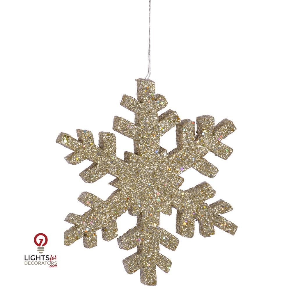 30" Outdoor Glitter Snowflake Ornament - Champagne Champagne- 30" — view 1