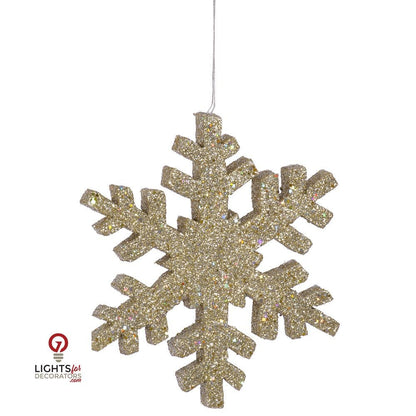 30" Outdoor Glitter Snowflake Ornament - Champagne Champagne- 30" — view 1