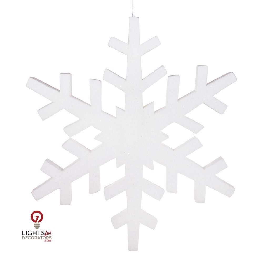 30" Outdoor Glitter Snowflake Ornament - White White- 30" — view 1