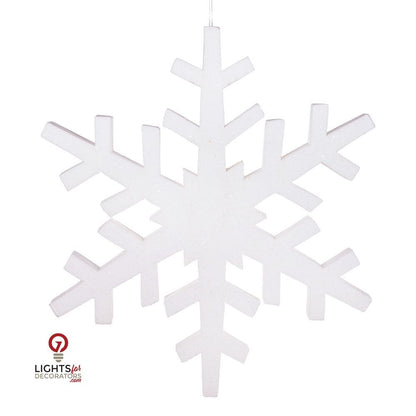 30" Outdoor Glitter Snowflake Ornament - White White- 30" — view 1