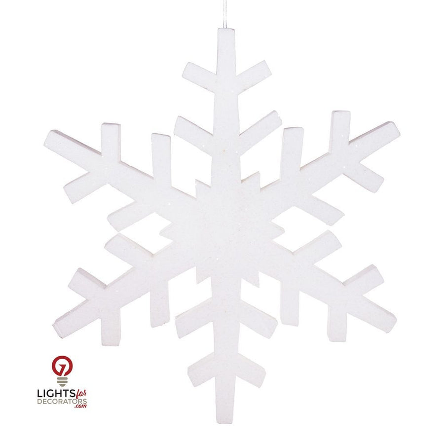 30" Outdoor Glitter Snowflake Ornament - White White- 30"
