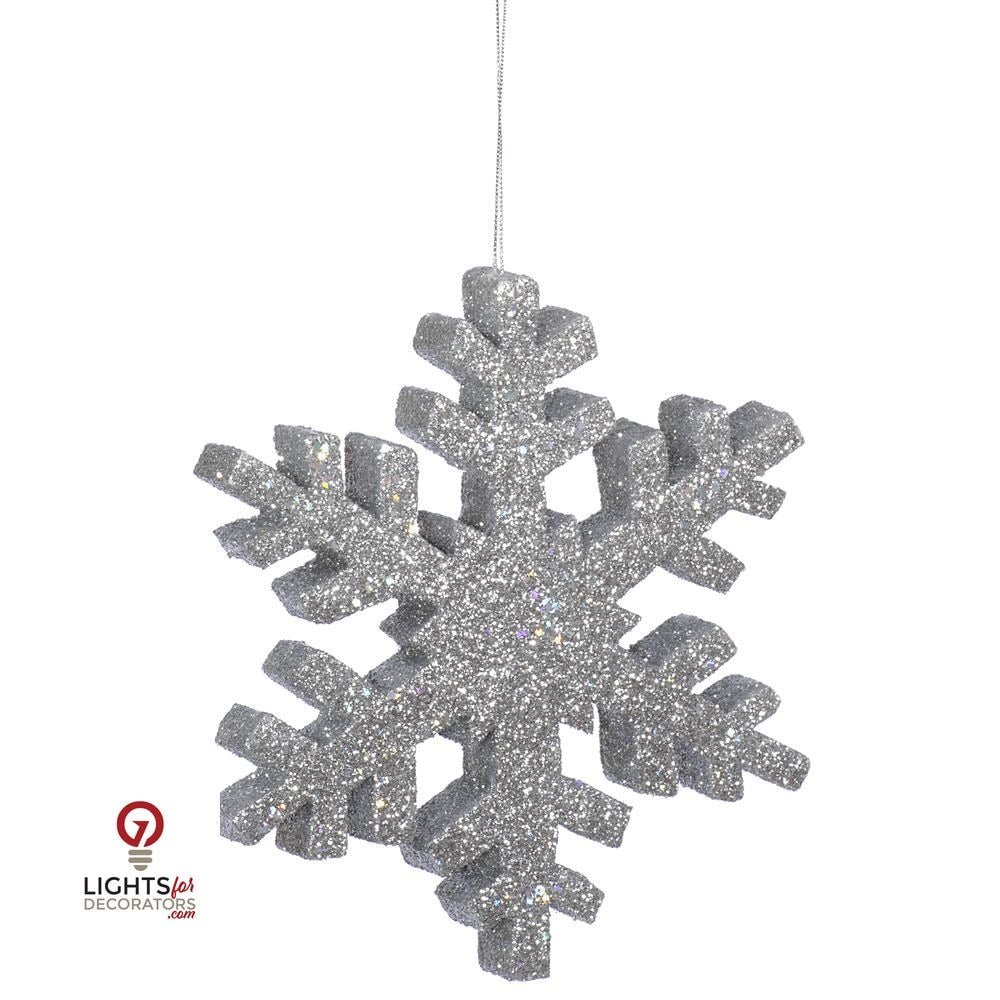 34" Outdoor Glitter Snowflake Ornament - Silver Silver- 36" — view 1