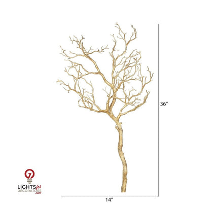 34" Artificial Manzanita Branch - Gold — view 2