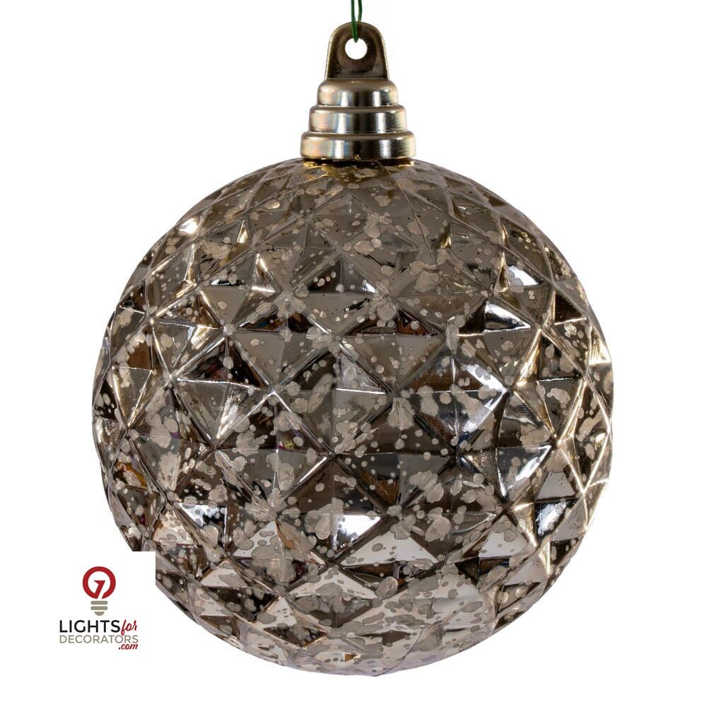 4.75" Diamond Mercury Ornament - Champagne - Set of 4 Champagne — view 1