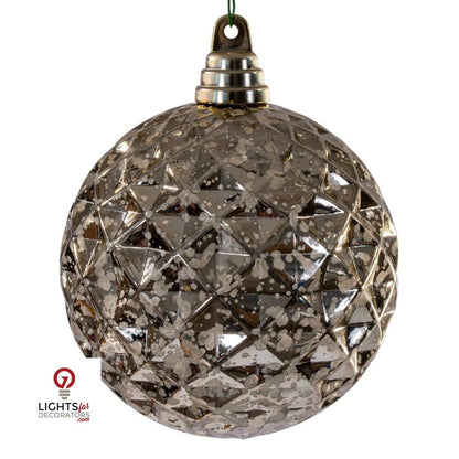 4.75" Diamond Mercury Ornament - Champagne - Set of 4 Champagne — view 1