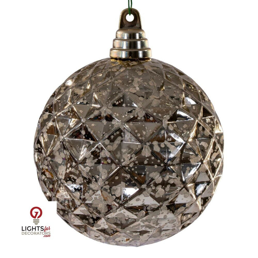 4.75" Diamond Mercury Ornament - Champagne - Set of 4 Champagne