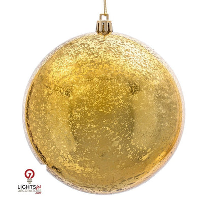4.75" Shiny Mercury Ball Ornament - Gold - Set of 4 Gold — view 1