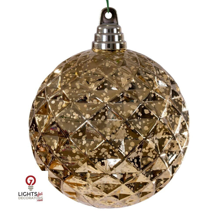 4.75" Diamond Mercury Ornament - Gold - Set of 4 Gold