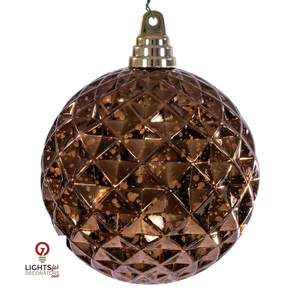 4.75" Diamond Mercury Ornament - Mocha - Set of 4 Mocha — view 1