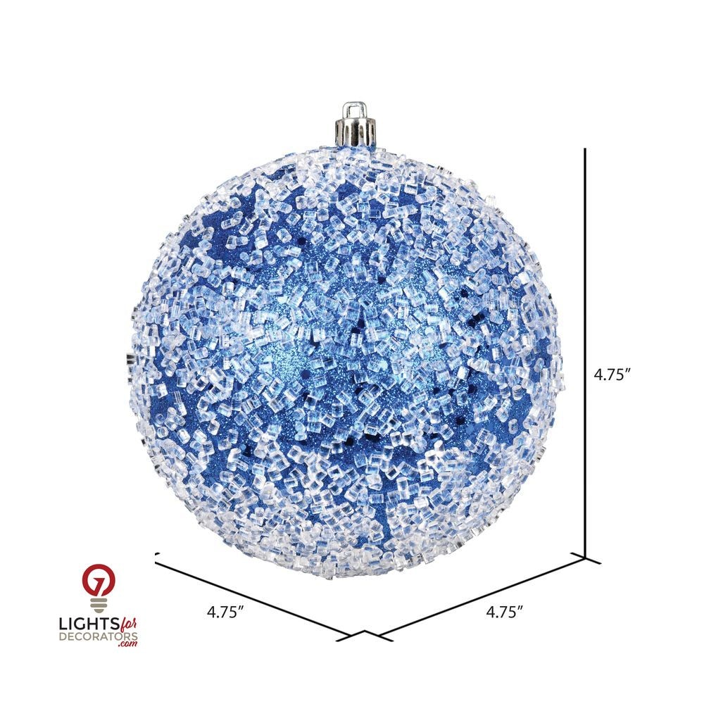 4.75" Glitter Hail Ball Ornament - Blue - Set of 4 Blue — view 1