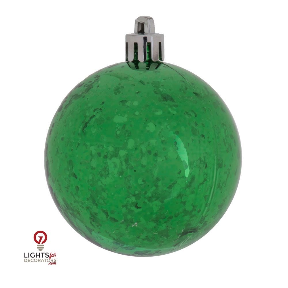 4.75" Shiny Mercury Ball Ornament - Green - Set of 4 Green — view 1